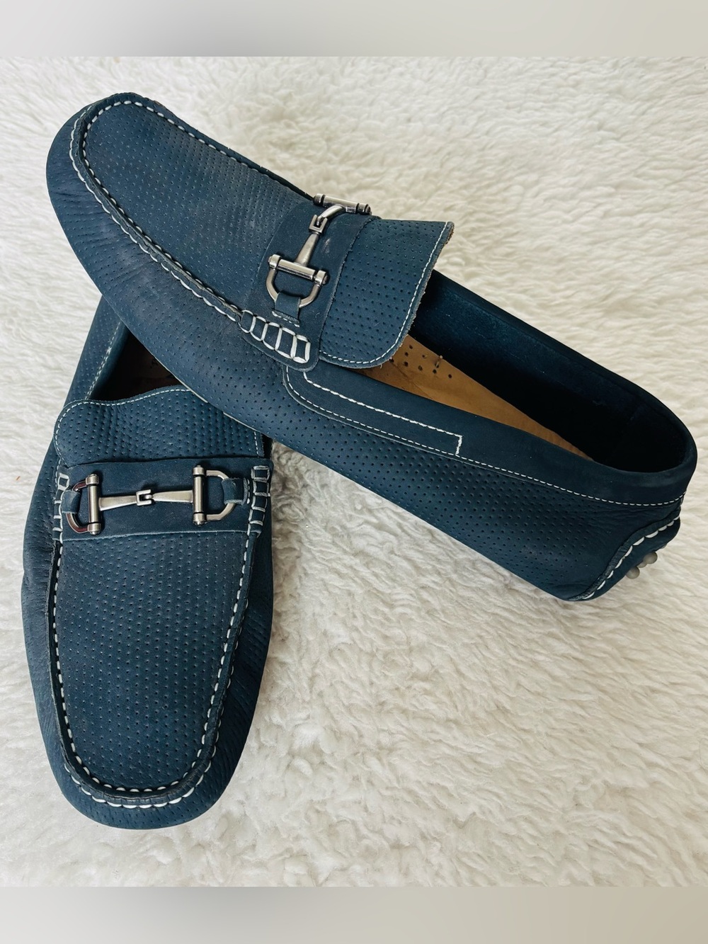 Wallin & Bros. Blue Horsebit leather Loafers size 14 M